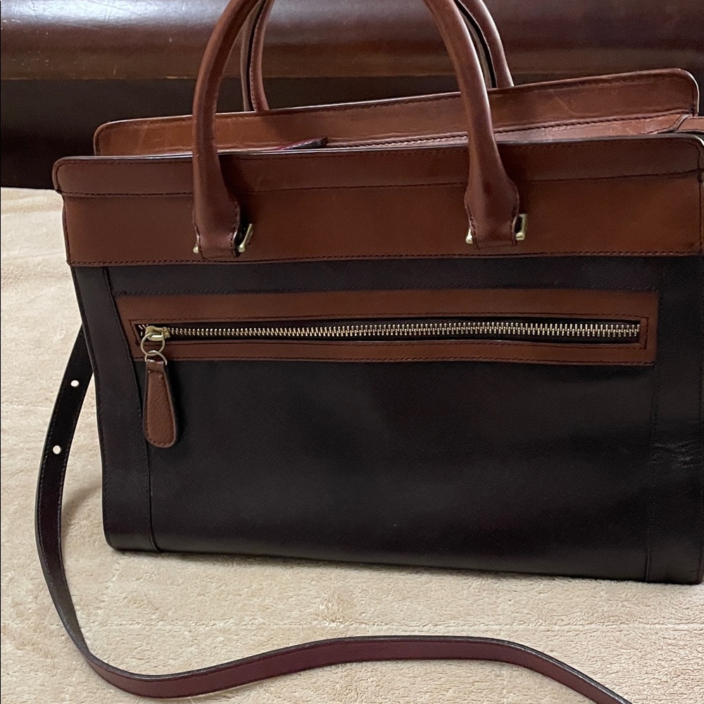 Brahmin Brown and Black Satchel
